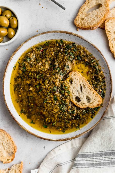bread dipped in olive oil and balsamic vinegar